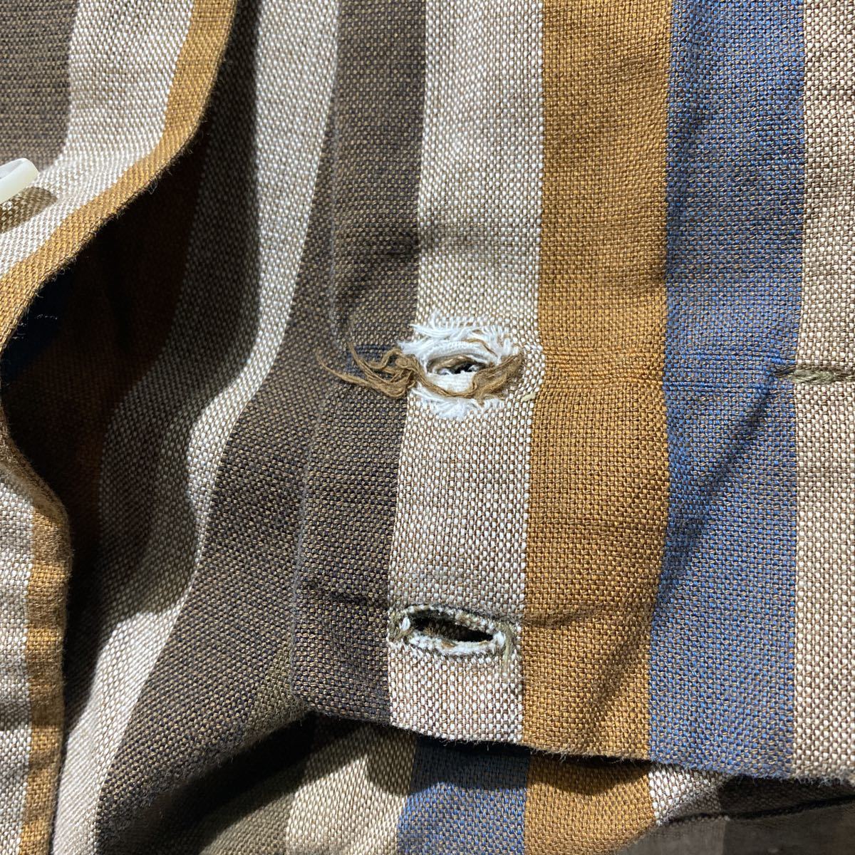 [ prompt decision ]60s DAVINCI da vinchi da bin chi open color shirt short sleeves . collar stripe usa America made old clothes Vintage Vintage S