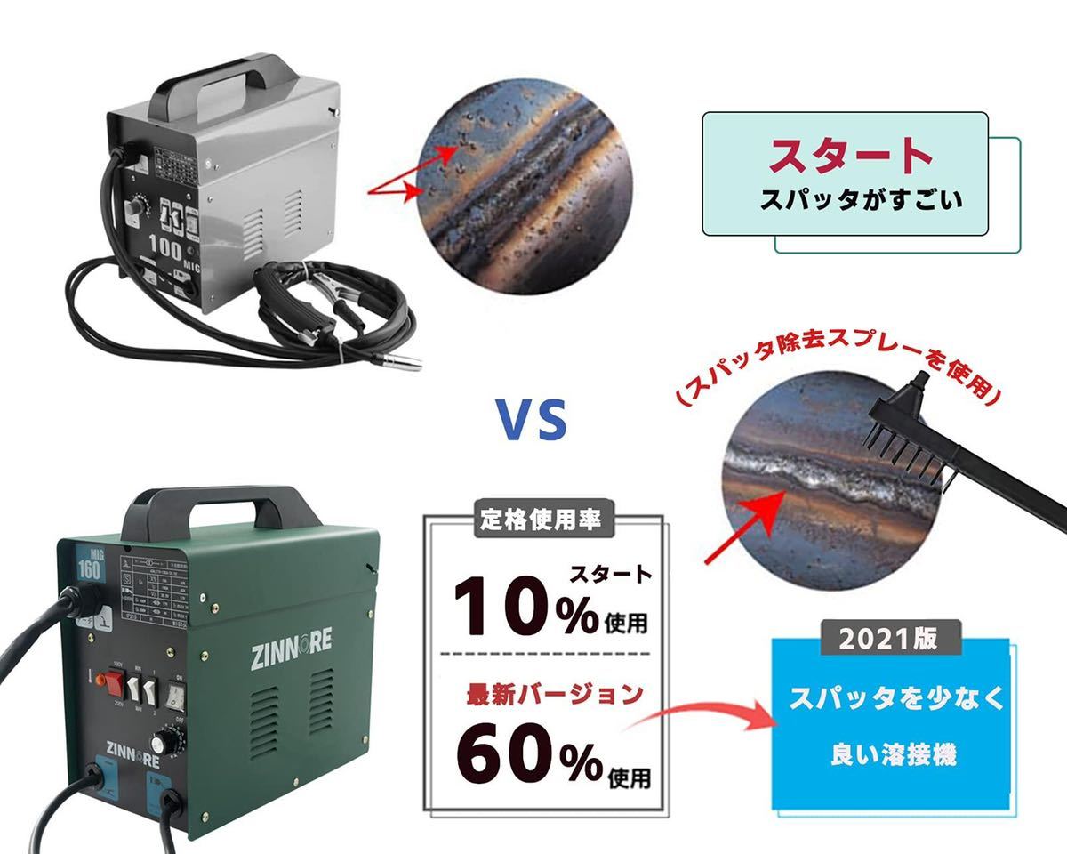 半自動溶接機 100v 200v ノンガス半自動溶接機 mig溶接機 60-130A電流