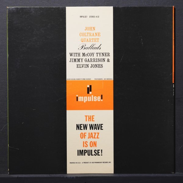 米オリジナル】JOHN COLTRANE ツヤ有オレンジ BALLADS ジョンコルトレーン IMPULSE 名盤 / McCOY TYNER / JIMMY 米オリジナル】JOHN COLTRANE ツヤ有オレンジ BALLADS ジョンコルトレーン IMPULSE 名盤 / McCOY TYNER / JIMMY