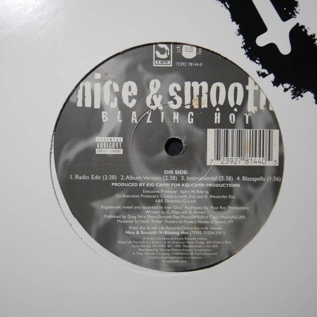 アナログ ● 輸入盤～Nice & Smooth Blazin Hot / Boogie Down Bronx/BK Connection レーベル: Street Life Records_画像2