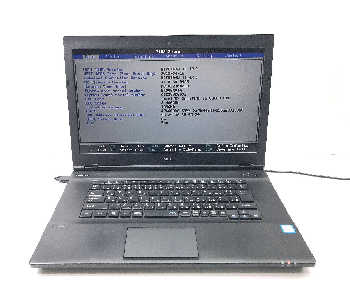 NT: NEC　VK24MD-U CORE i5-6300U 2.4GHz/メモリ：4GB /HD：500GB/DVDROM/ノートパソコン_画像1