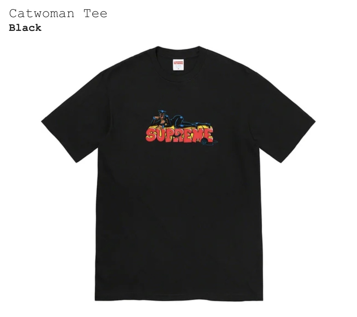 Supreme 22FW Catwoman Tee Black L Gold Box Logo シュプリーム 割引セール Tee Catwoman Supreme XXL Tシャツ キャットウーマン Tシャツ/カットソー(半袖/袖なし)