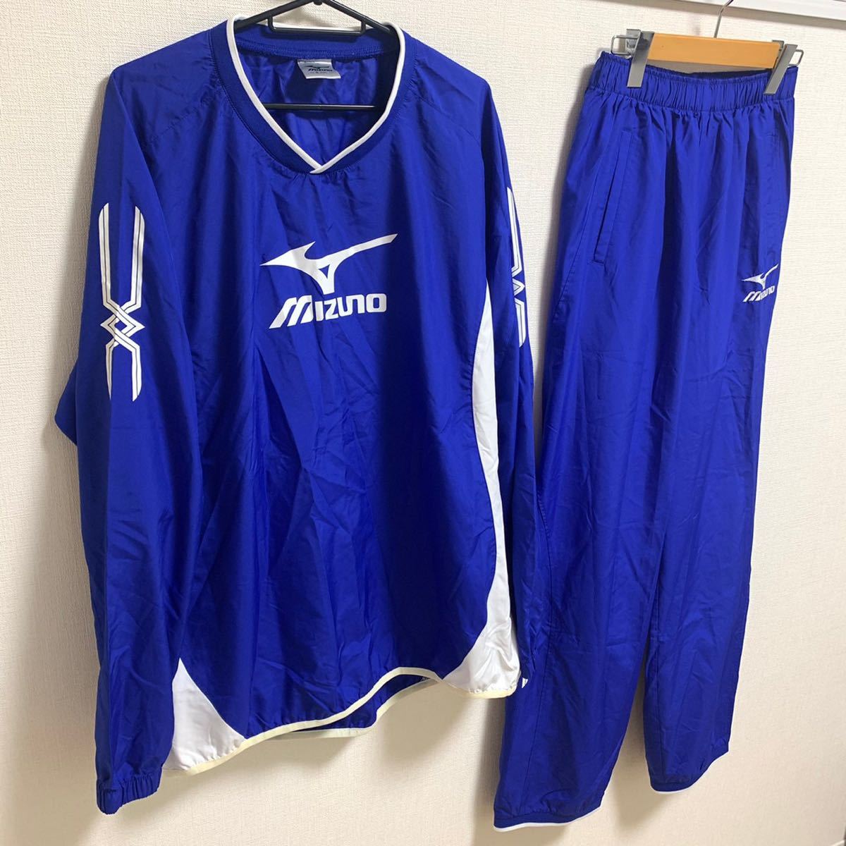 【美品 XL相当】MIZUNO ピステ 上下セット ミズノ サッカー フットサル スポーツウェア ウインドブレーカー トレーニングウェア 青 ブルー