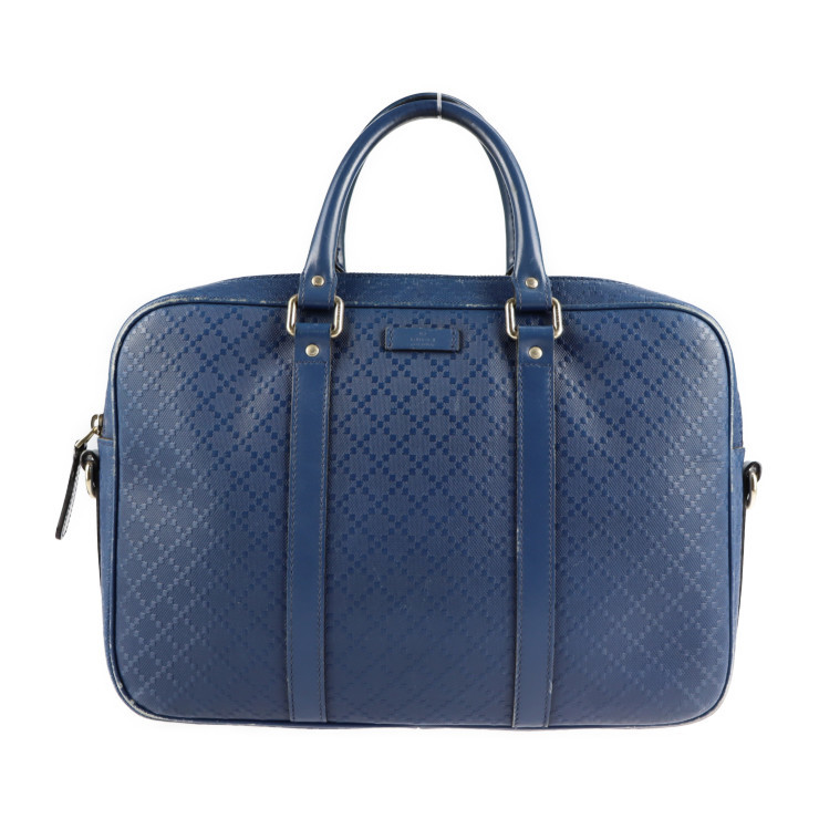 GUCCI グッチ ディアマンテ 344357 ビジネスバッグ レザー ブルー 2WAY