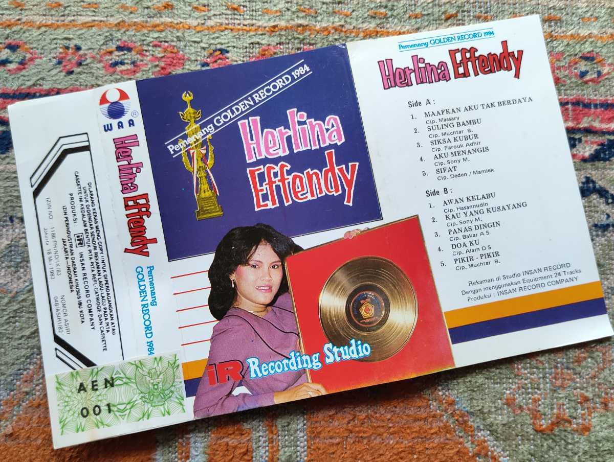  Indonesia cassette // Herlina Effendy 1984 year sale hit bending suling Banbu etc. contains 