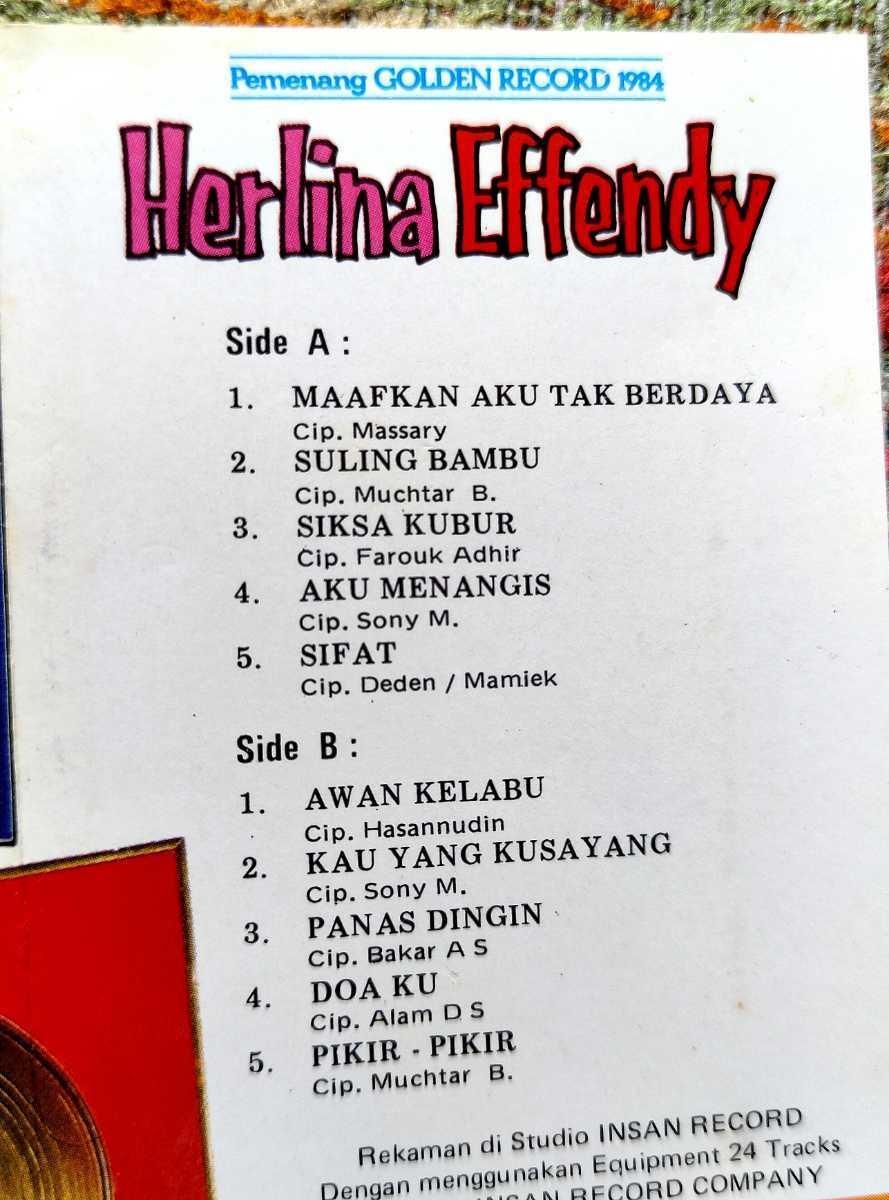  Indonesia cassette // Herlina Effendy 1984 year sale hit bending suling Banbu etc. contains 