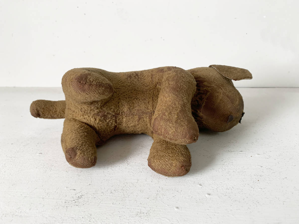 フランス 1900-30s 犬 ぬいぐるみ 木毛 オブジェ おもちゃ 什器 民藝 美術 骨董 ヴィンテージ アンティーク 3