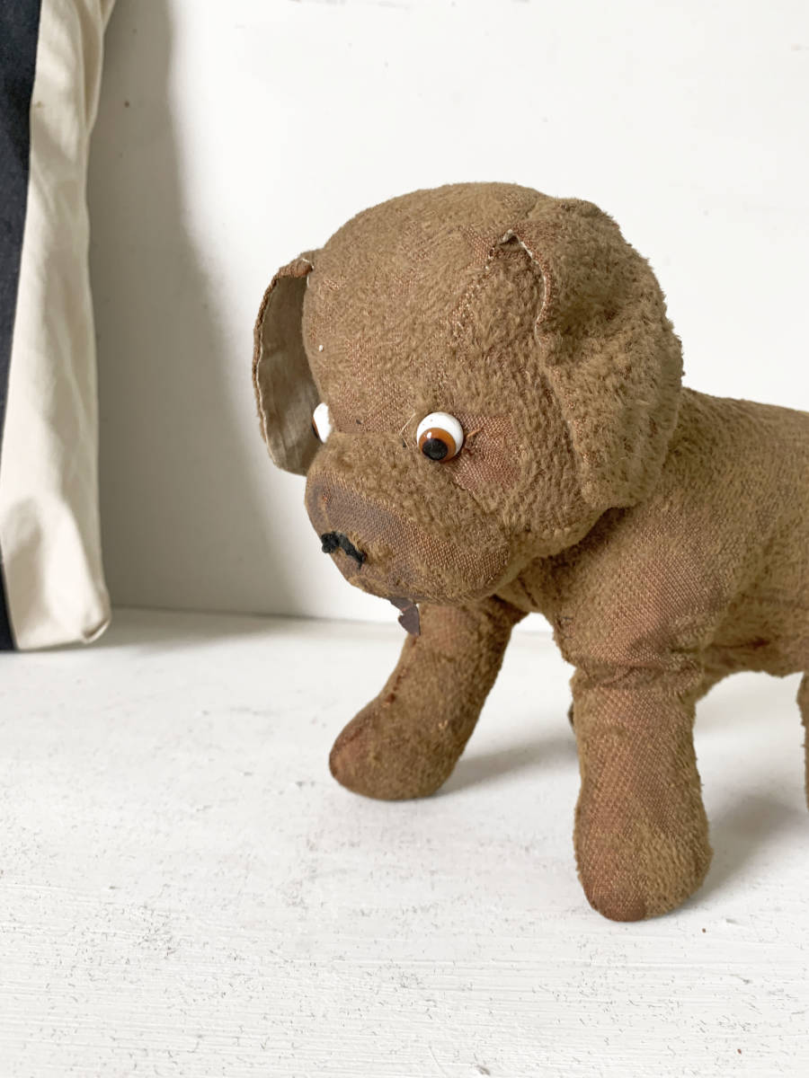 フランス 1900-30s 犬 ぬいぐるみ 木毛 オブジェ おもちゃ 什器 民藝 美術 骨董 ヴィンテージ アンティーク 3