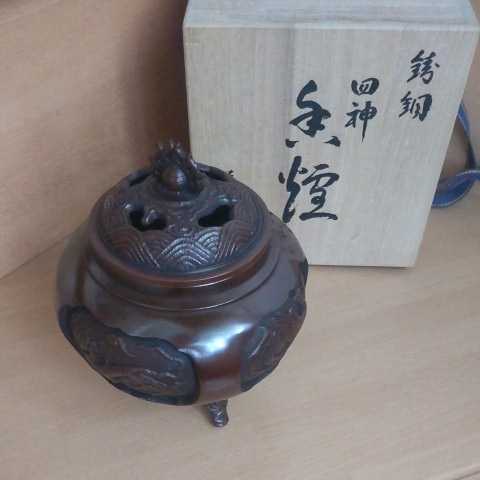 全国宅配無料 四神香炉 高岡銅器 彫刻家石黒真人(号 孫七) その他