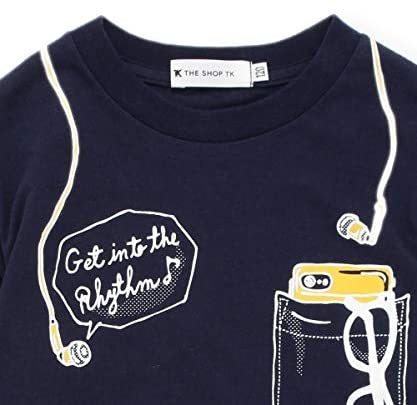 新品　THE SHOP TK　メガネグラフィックTシャツ　ブルー系　15(150cm)　定価1089円