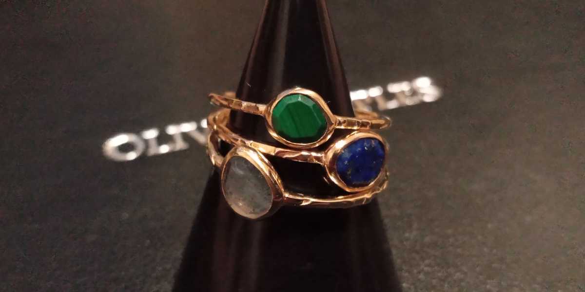 agete】K10 Skinny Stone Rings3点セット/アガットスキニーストーン