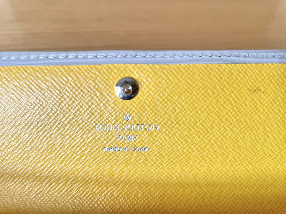LOUISVUITTON エピ ポルトフォイユサラ グレー イエロー 長財布 バイカラー 財布 7