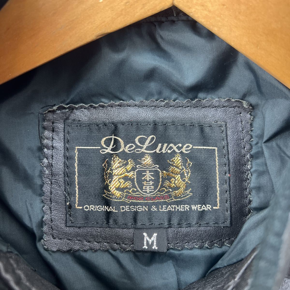 デラックス ☆ deluxe ☆ 本革 レザージャケット ブルゾン ブラック M