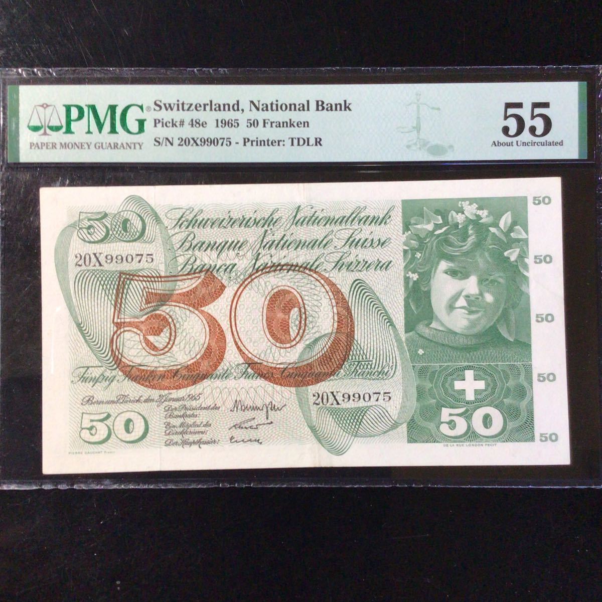定番のお歳暮 Grading Banknote World SWITZERLAND《National 55』 Uncirculated About Grading Franken【1965】『PMG Bank》50 世界