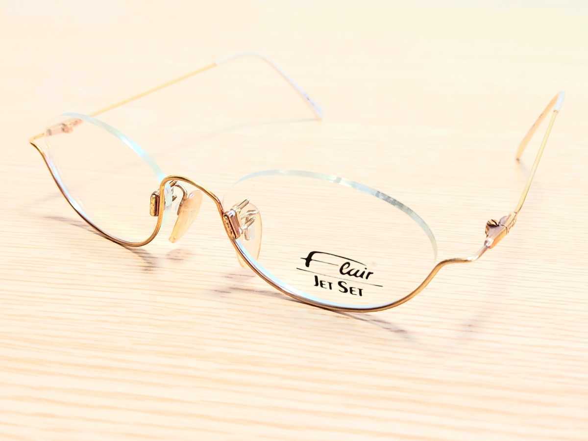 新品　Feair フレアー　ドイツ製　ブランド　メガネ　眼鏡　高級感　オシャレ　上品　アンダーリム　ゴールド　金色　軽い_画像1