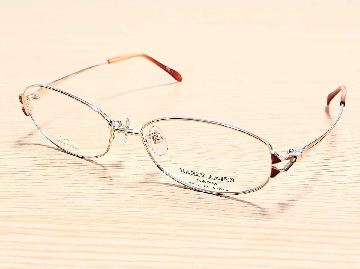 新品　HARDY AMIES ハーディエイミス　メガネ　眼鏡　高級感　オシャレ　上品　フルリム　軽い　ゴールド