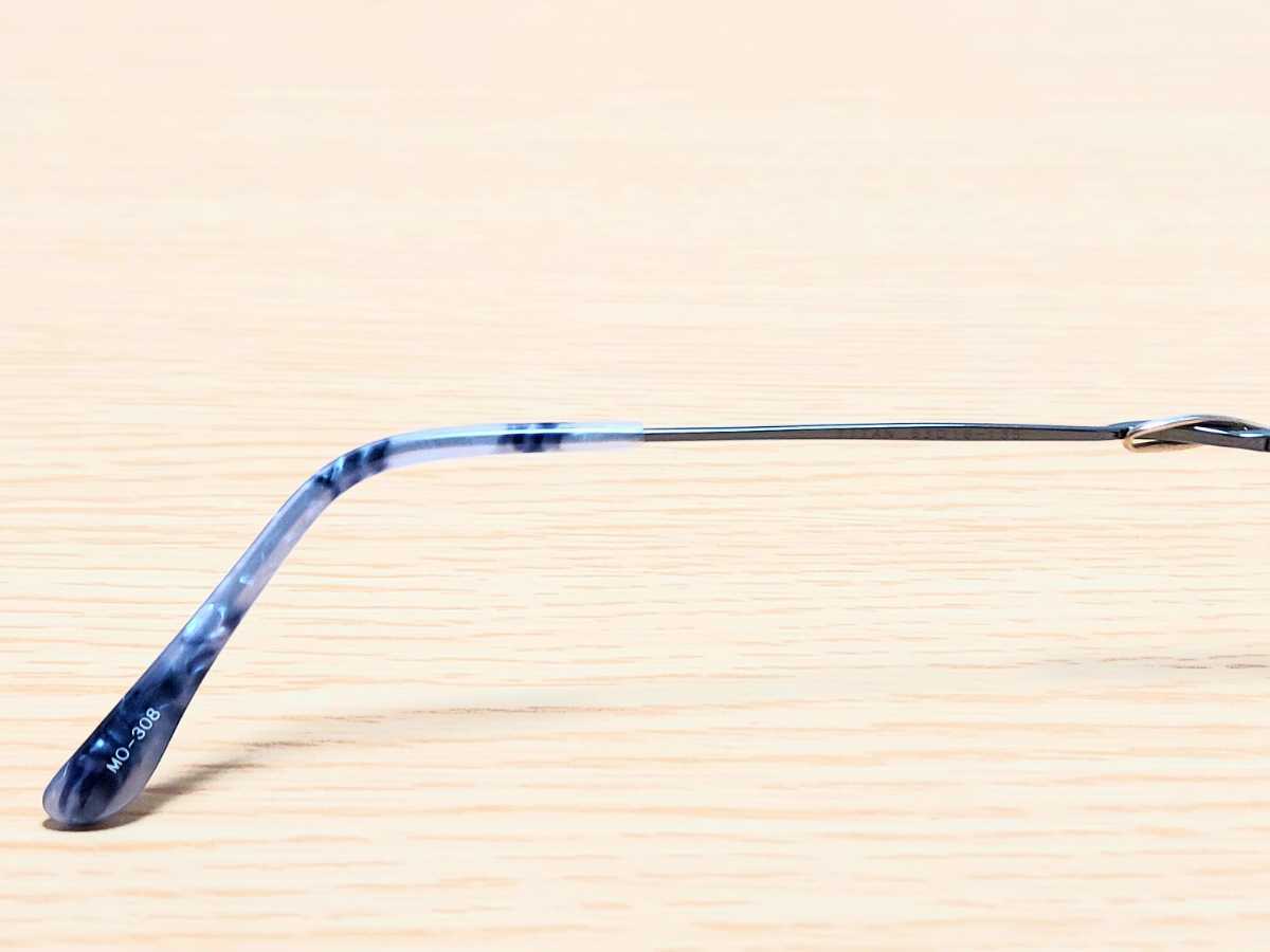 新品　Moire　メガネ　眼鏡　高級感　オシャレ　上品　フルリム　チタン　軽い　ブルー系　綺麗_画像8