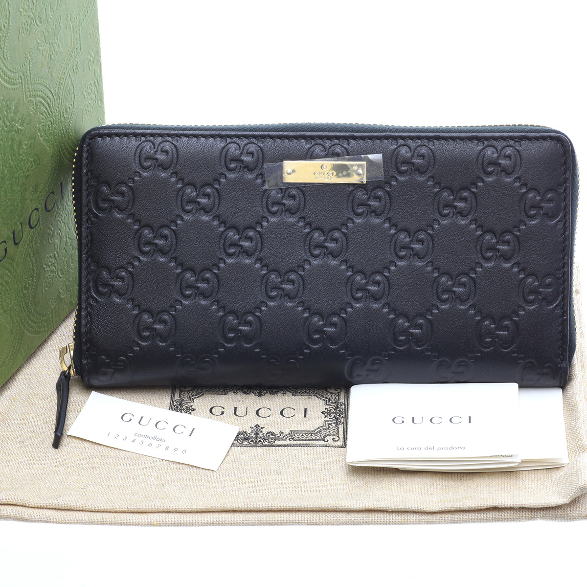 売れ筋がひ! 未使用品 GUCCI 長財布 307980 グッチシマ 箱付き 350 ad