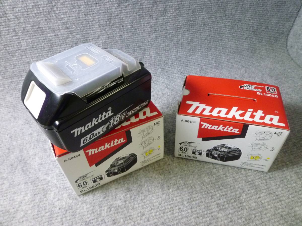 5226) 新品 2個セット makita マキタ 18V 6.0Ah バッテリ 純正 BL1860B