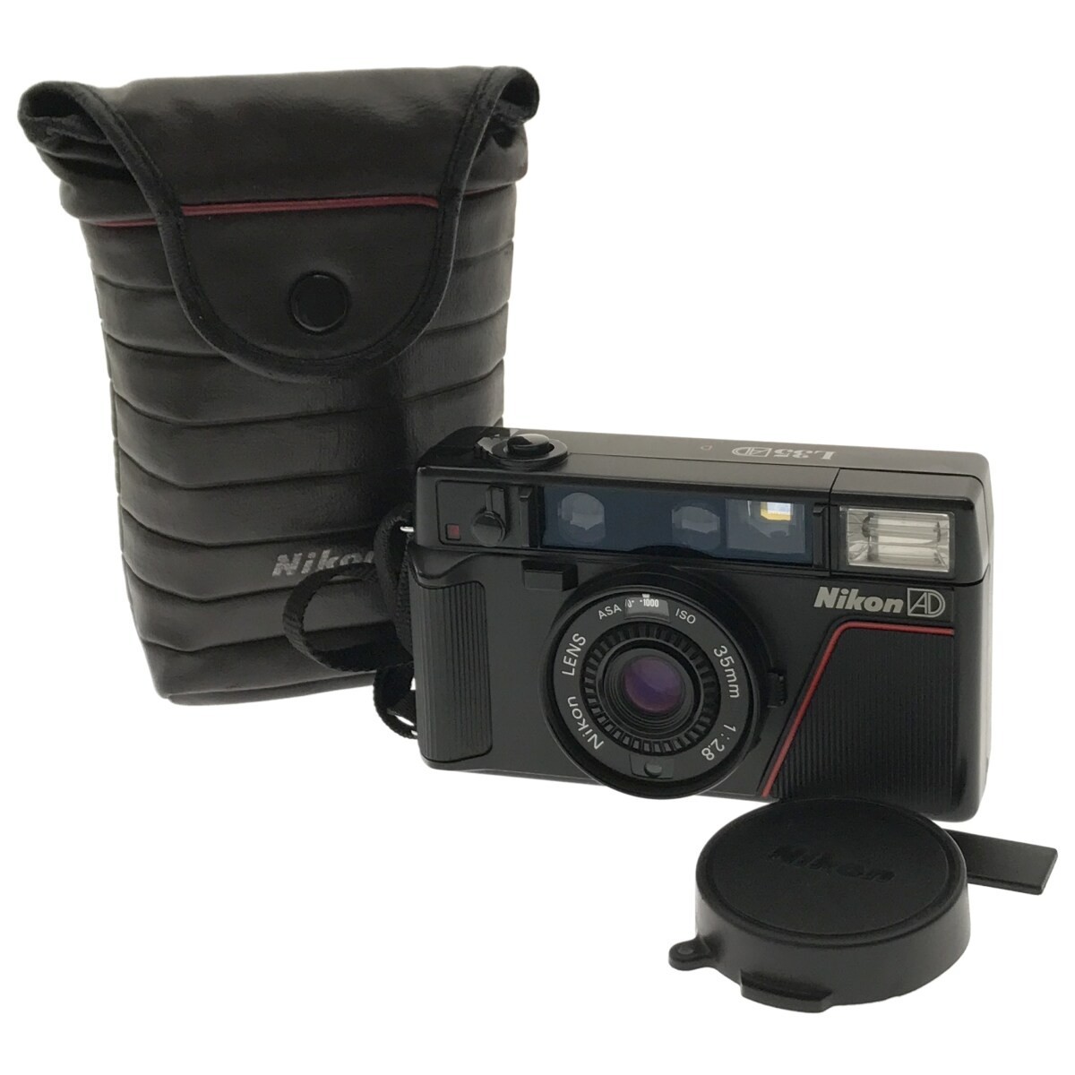 珍品 希少】赤D刻印 Nikon ピカイチ L35AD F2.8 35mm ISO1000 ニコン コンパクトフィルムカメラ 広角単焦点 ブラック  動作確認済み C2608