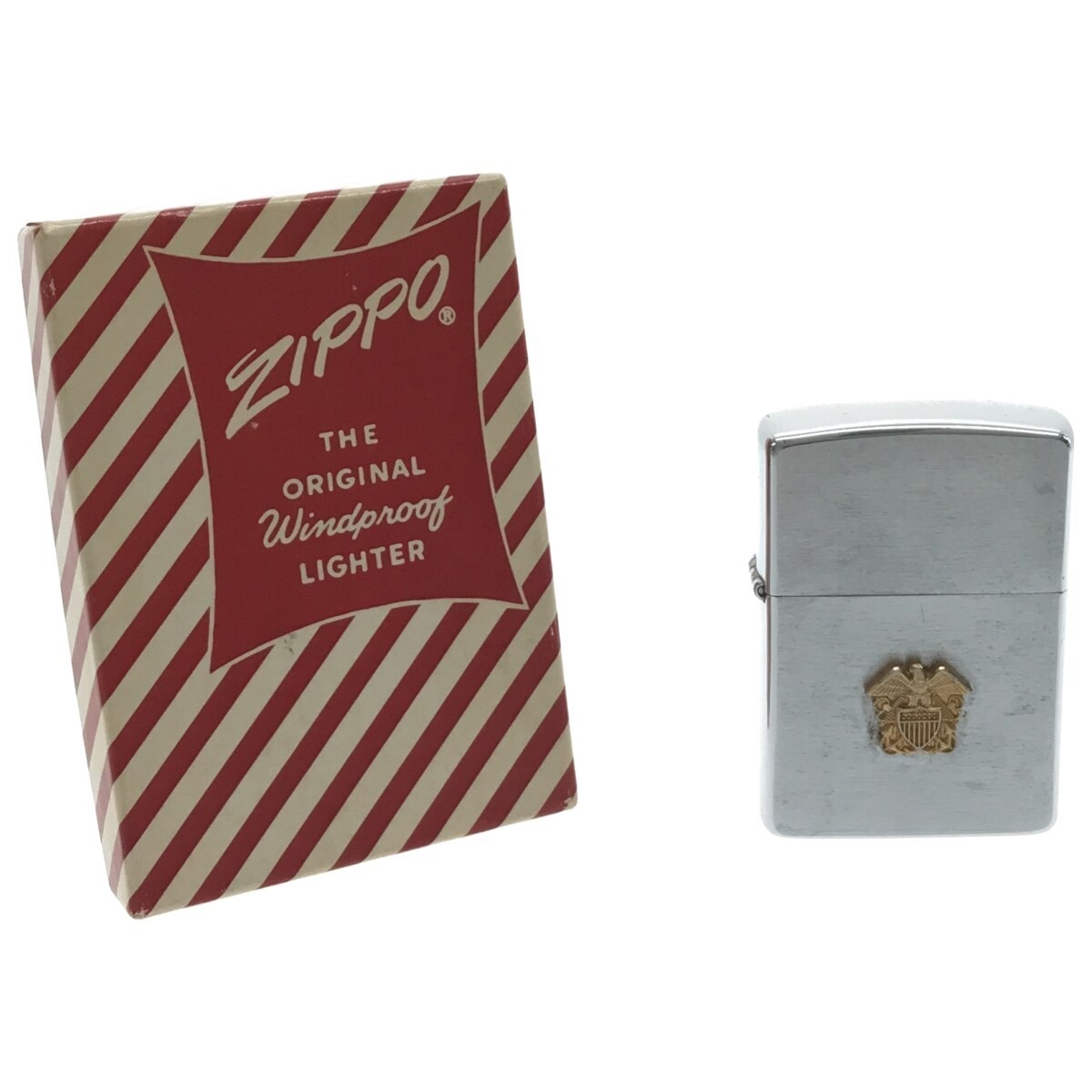 【希少 Zippo】アメリカ軍 紋章 #200 ブラッシュ クローム メタル貼り1993年製 ビンテージ ミリタリー 喫煙具 ジッポー コレクション J721
