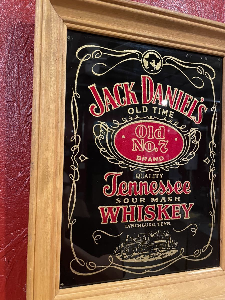 Jack Daniels whiskey ジャックダニエル　パブミラー　ビンテージ　店舗什器 壁掛け _画像4