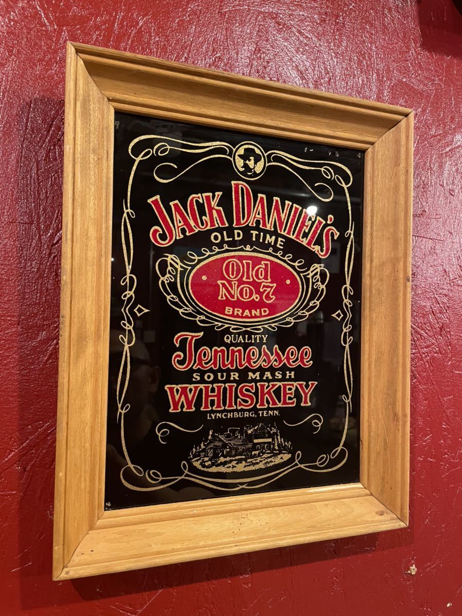 Jack Daniels whiskey ジャックダニエル　パブミラー　ビンテージ　店舗什器 壁掛け _画像2