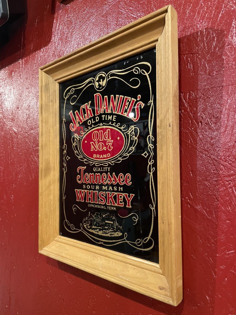 Jack Daniels whiskey ジャックダニエル　パブミラー　ビンテージ　店舗什器 壁掛け _画像3