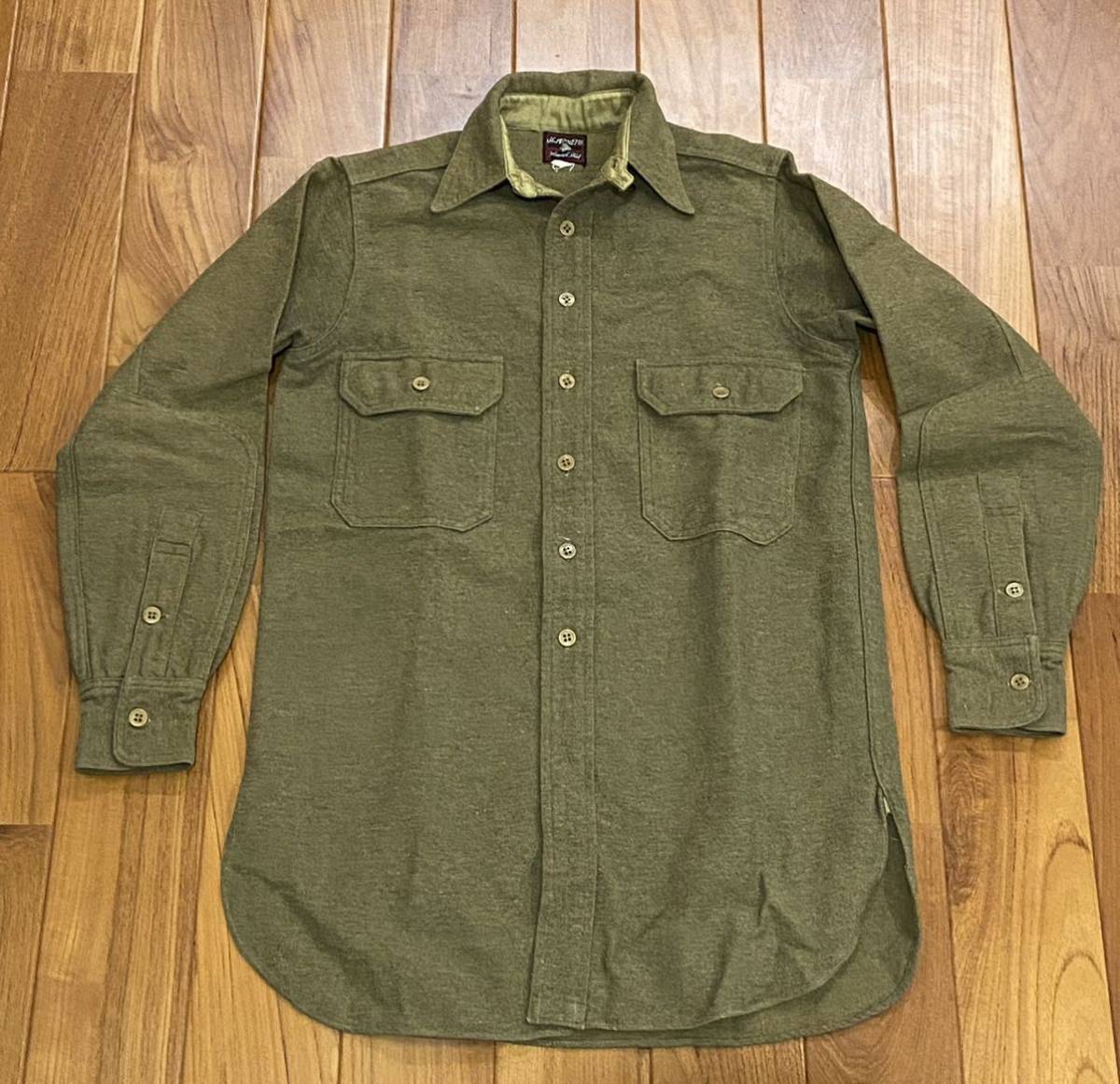 絶滅服ミントコンデション!!30s J.C.PENNEY チンスト付フランネルシャツ ヴィンテージ ビンテージ JCペニー 長袖ウールシャツ ペニーズ