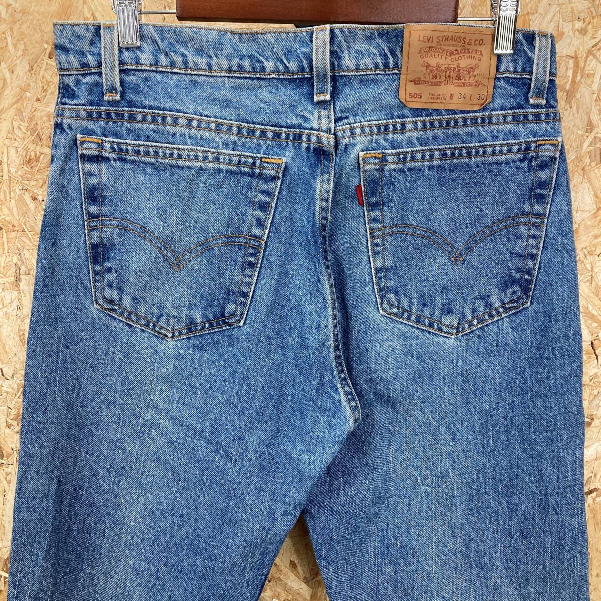 HB5【2003】LEVI'S 505 レギュラーフィットデニムパンツ W34 L30 刻印501 古着 リーバイス ジーンズ【130102000022】_画像9