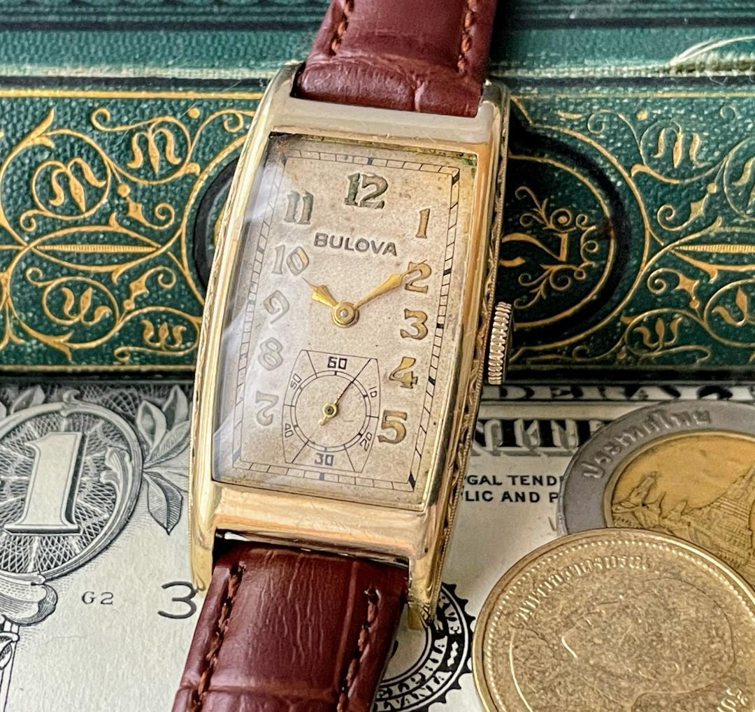 訳あり】ブローバ/Bulova/50's/アンティーク/手巻/7AP/スクエア/10KGF