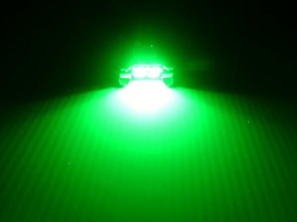 12V 無極性 警告灯 キャンセラー LED T10×31mm 緑 グリーン 室内灯 両口金 ルームランプ 枕球 ヒューズ型 マクラ フェストン バルブ B_画像2