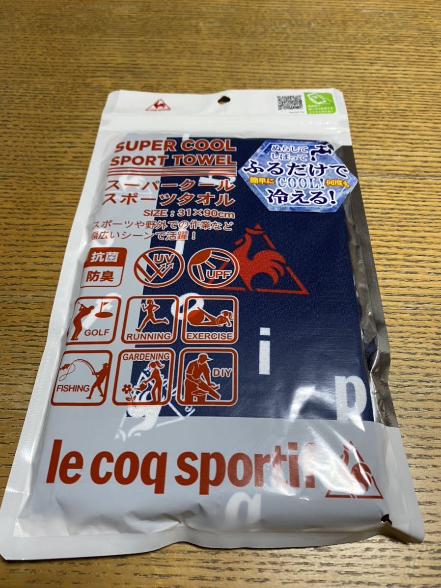 le coq sportif SUPER COOL SPORT TOWEL Le Coq super прохладный спорт полотенце 31×90cm.... полотенце темно-синий рисунок 