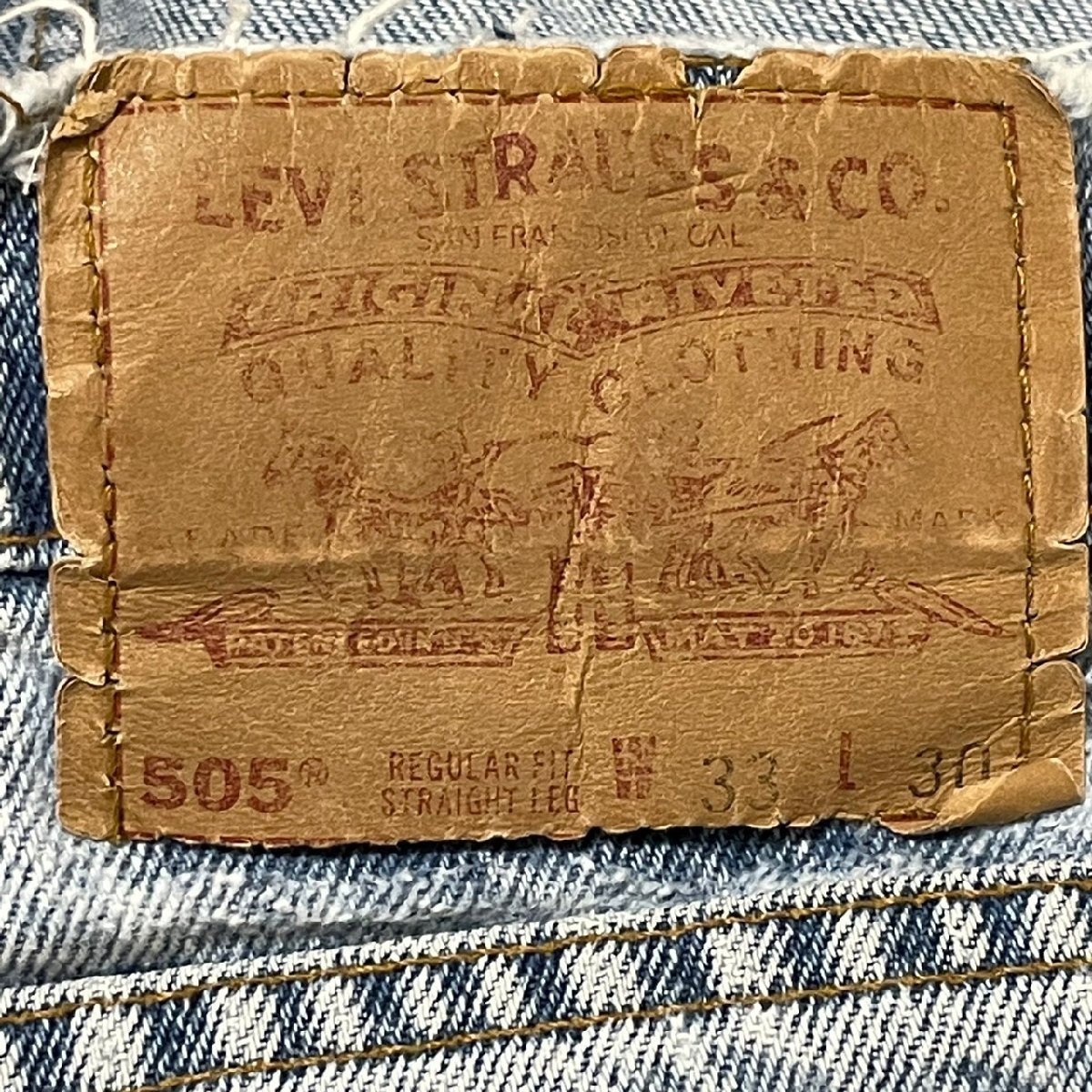 (^w^)b リーバイス 80s 90s ヴィンテージ 505 クラッシュ デニム ジーンズ パンツ Levi’s REGULAR FIT 脇割り ジッパーフライ 赤タブ W33_画像9