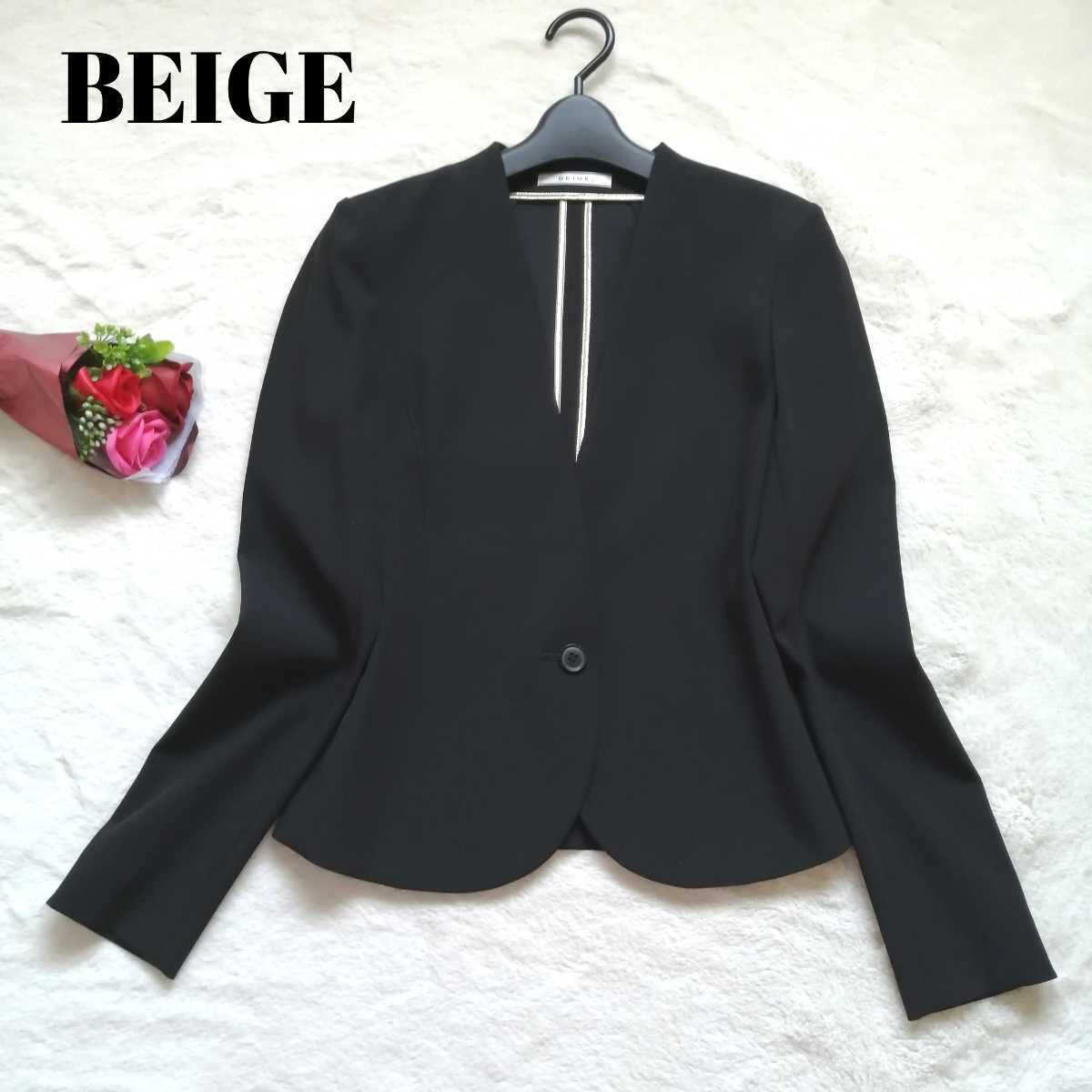 美品】ベイジ beige ノーカラージャケット ゴールドライン 滝沢 美品】ベイジ beige ノーカラージャケット ゴールドライン 滝沢