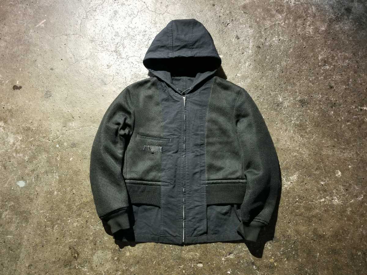 COMME des GARCONS HOMME AD1999 リブライナーフーデッドブルゾン 90s