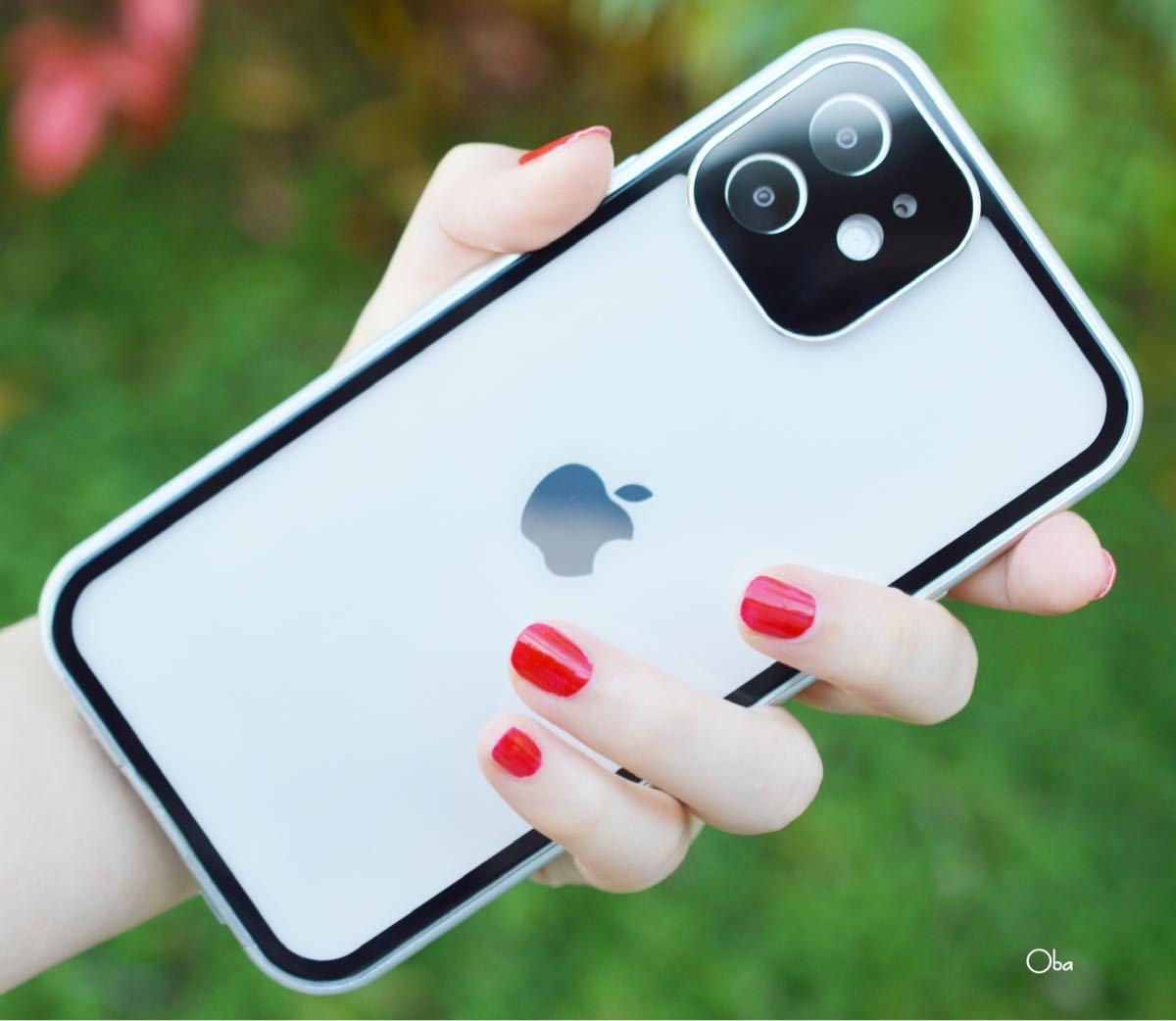 iPhone11ケース シルバー マグネット&ロック アルミ合金 両面ガラスケース フィルム不要ケース レンズ保護一体型