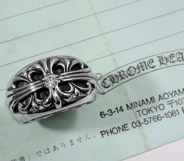 クロムハーツ フローラルクロスリング ダイヤモンド CHROME HEARTS クロス リング 指輪 ダイヤ インボイス原本 正規品 即納