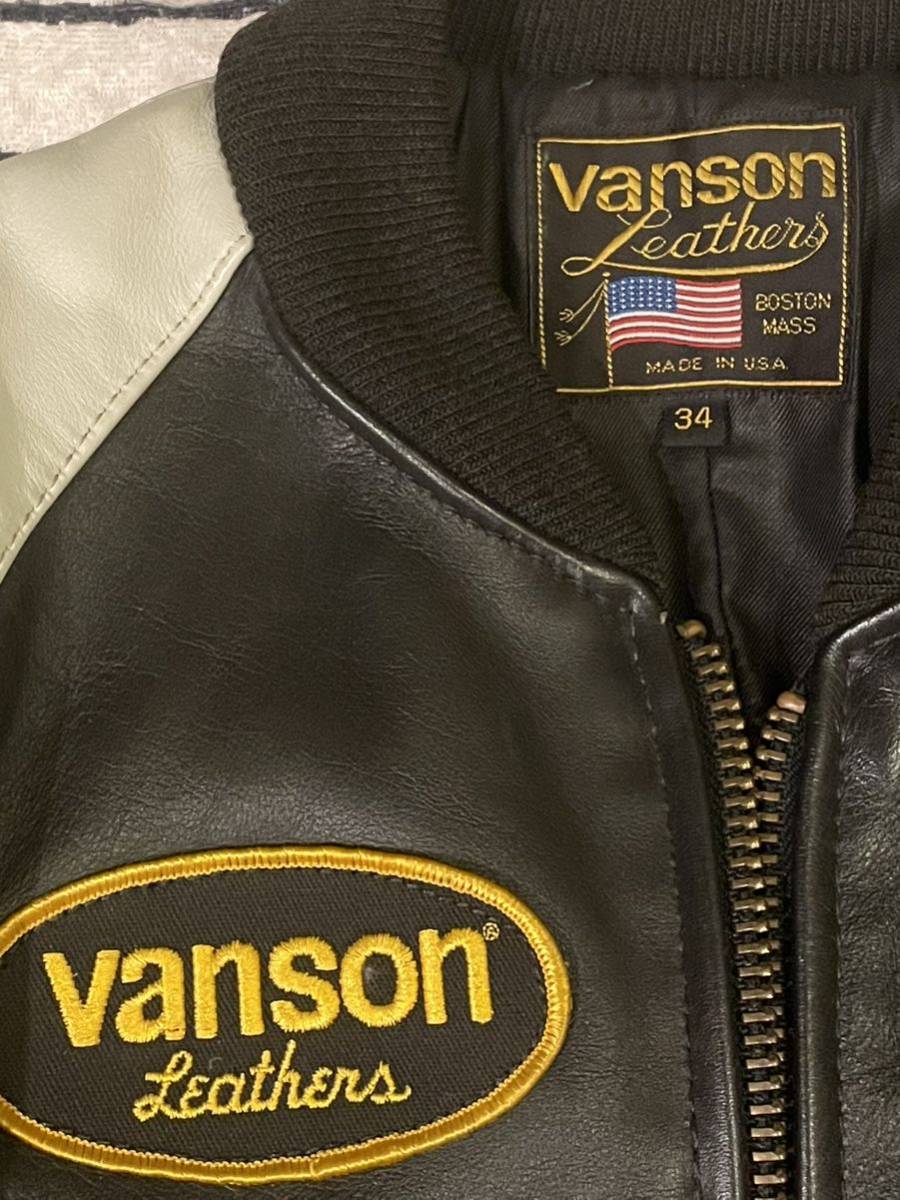 VANSON スタジャン レザーライダース チームジャケット TJV 34