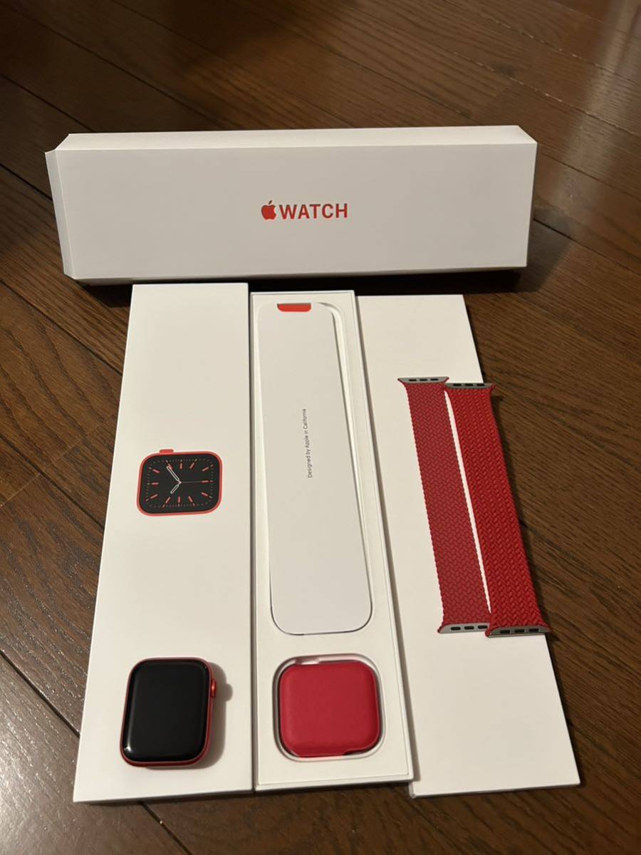 Apple Watch Series6 product red /44mm /GPS /ブレイデッドソロループ