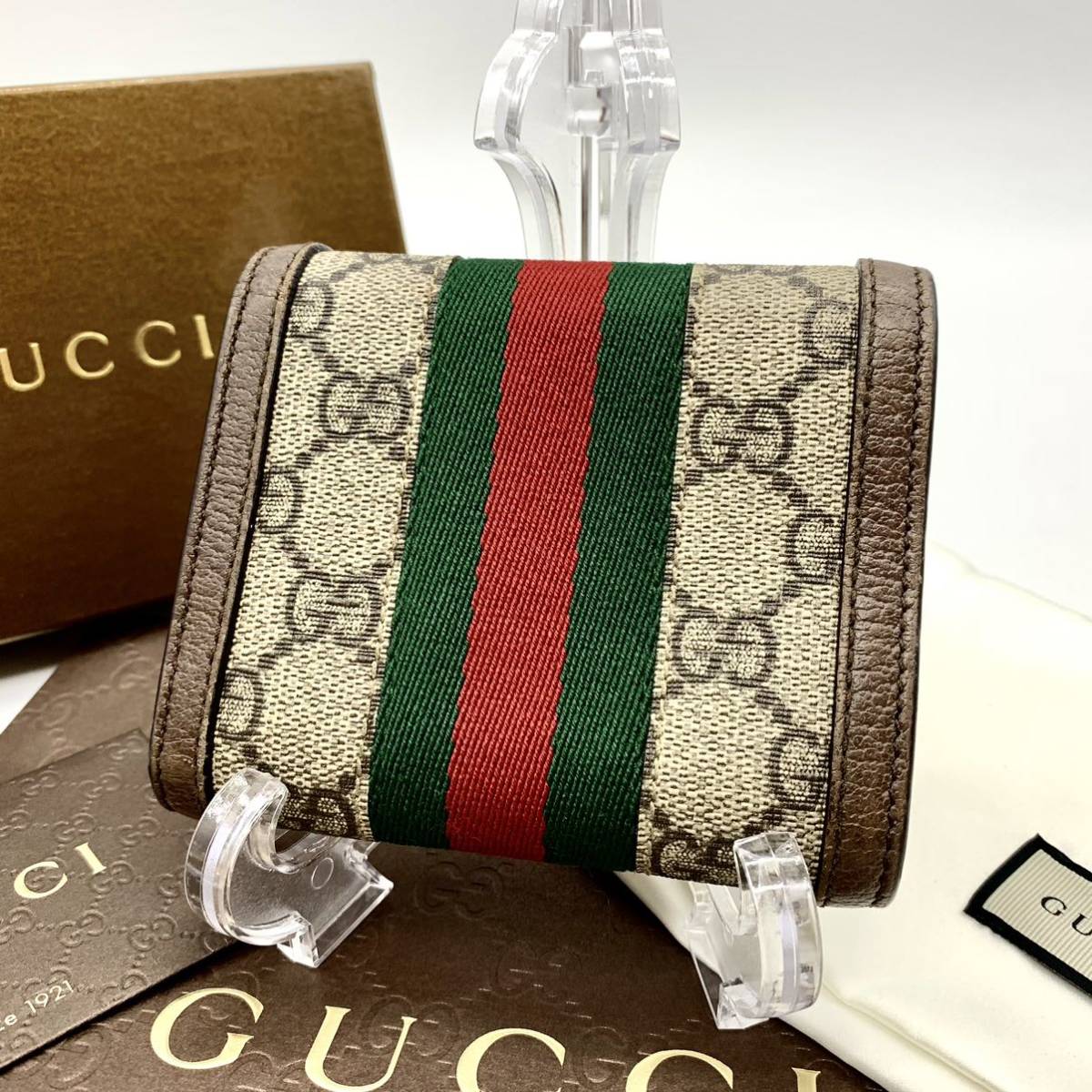 ☆GUCCI☆ 三つ折り 財布 GGスプリーム シェリーライン