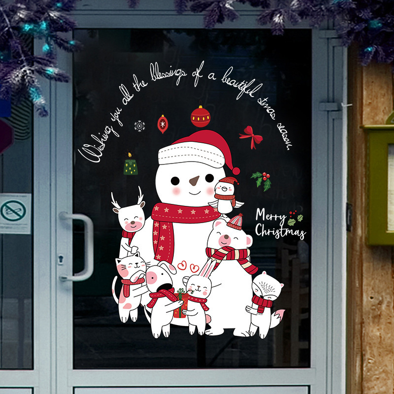 hesperus　ウォールステッカー YSD020　クリスマス　雪だるま　動物　DIY壁紙インテリア窓シート剥がせる　送料無料_画像5