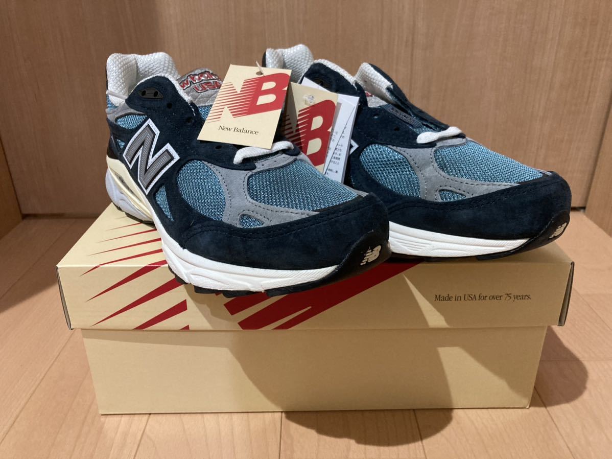 国内正規品 26.5cm New Balance M990 V3 TE3 Navy Castlerock Teddy