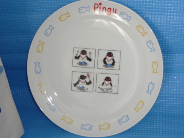 a* not for sale * unused * Sumitomo life × Pingu pasta plate plate . tote bag 