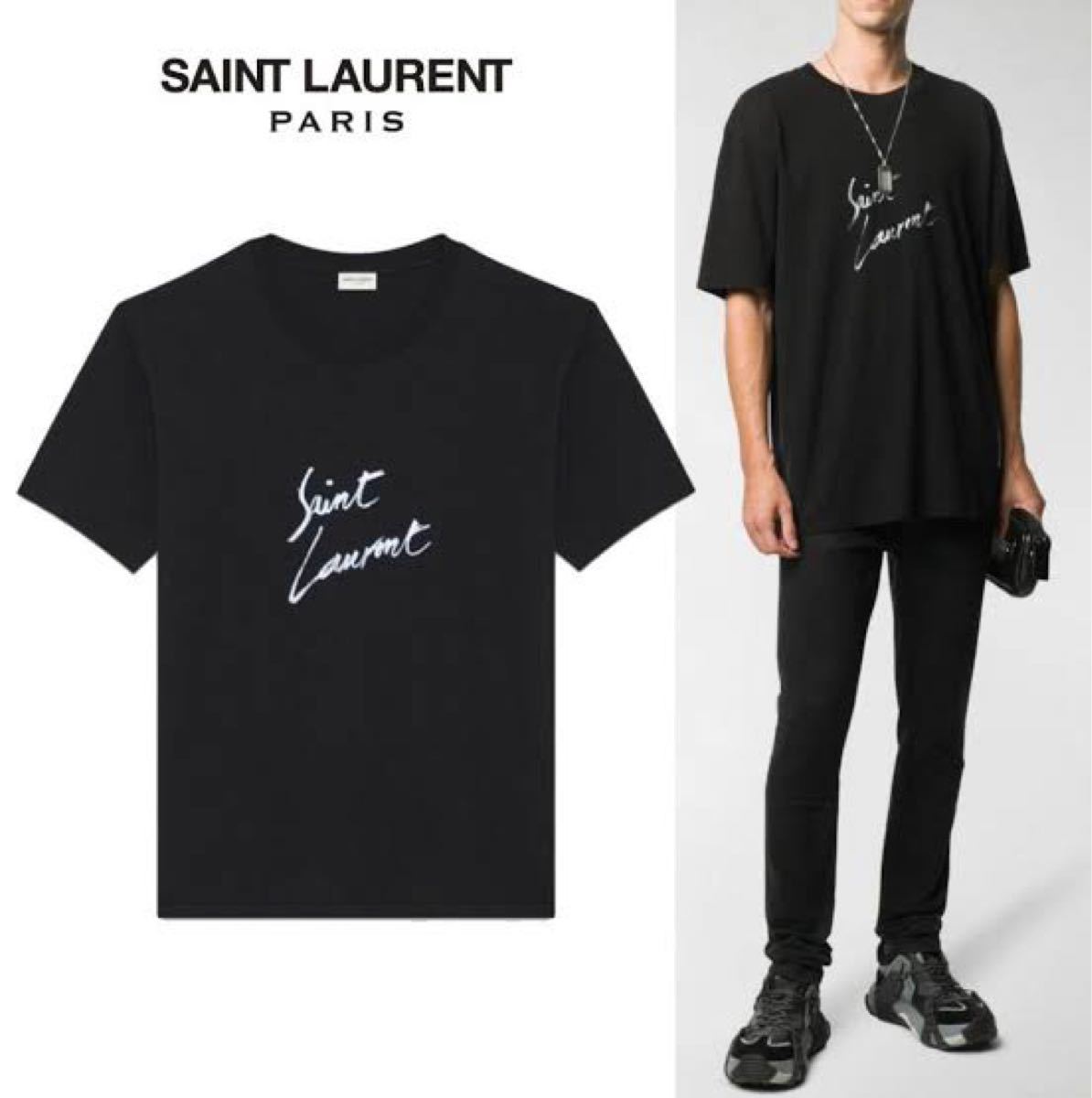 Saint Laurent ロゴ Tシャツ ブラック Lサイズ｜PayPayフリマ