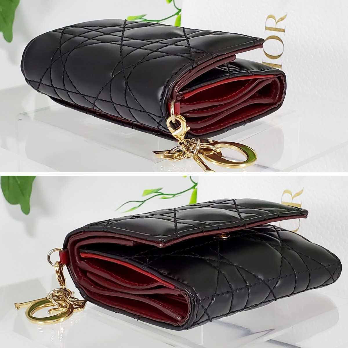 1円【美品】ディオール Dior ロータス ウォレット カナージュ ミニ