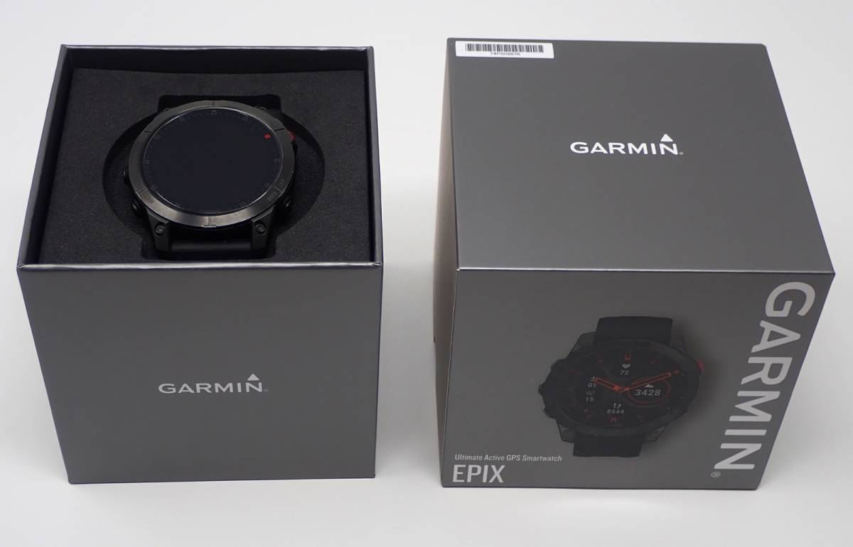 USED・GARMIN ガーミン epix Sapphire Carbon Gray DLC Ti / Black