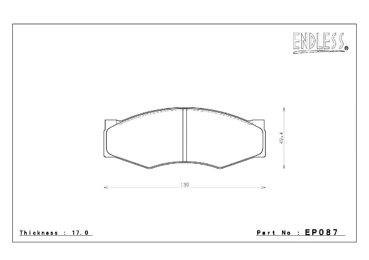 エンドレス ブレーキパッド SSY フロント左右セット ニッサン キャラバン・ホーミー E24系 (バン・2WD) EP087 送料無料_画像2