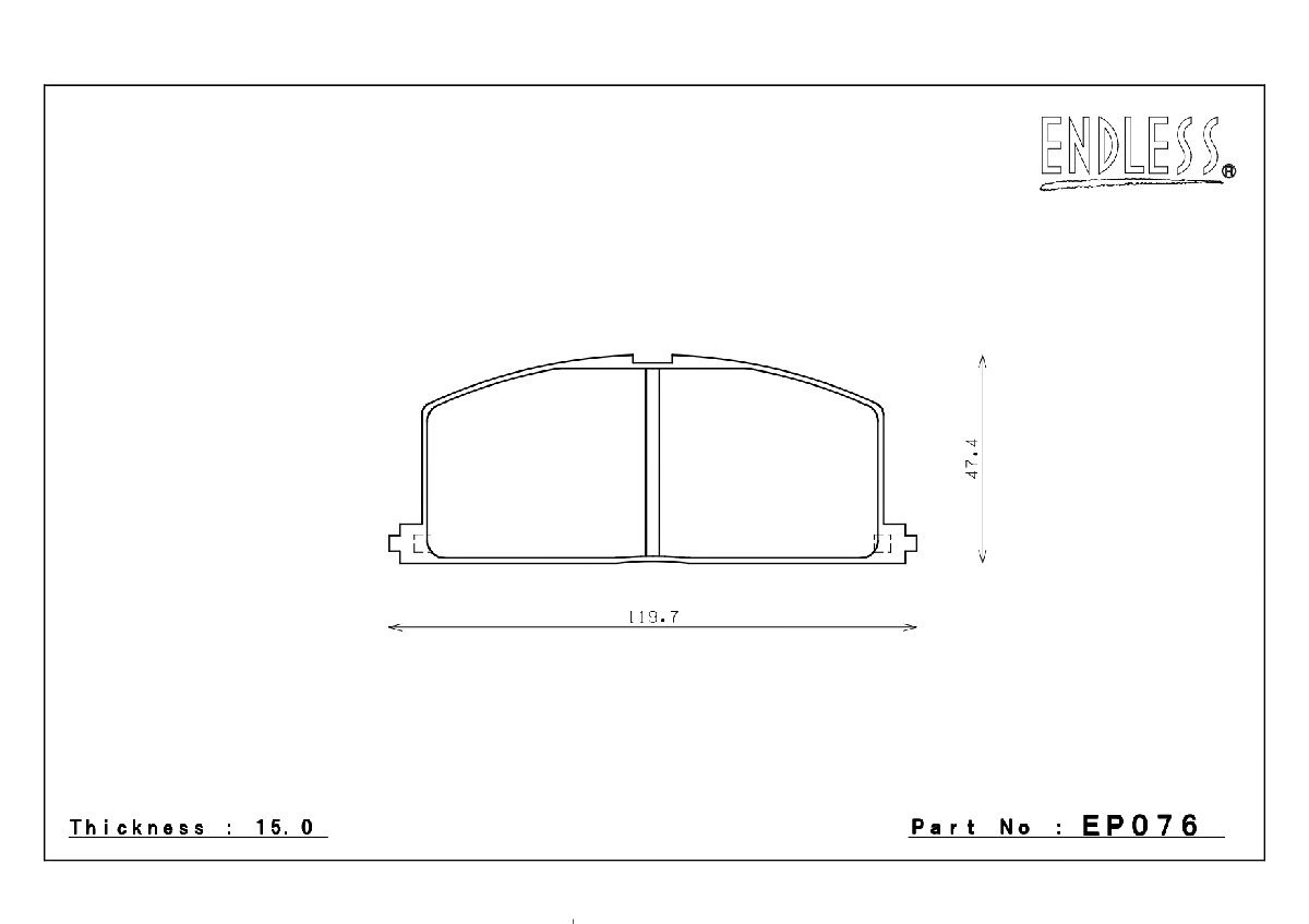 エンドレス ブレーキパッド SSS フロント左右セット トヨタ スターレット EP91 (グランツァ・4輪ディスク) EP076 送料無料_画像2
