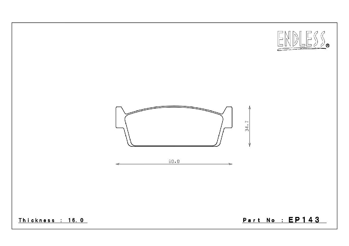 エンドレス ブレーキパッド SSY リア左右セット ニッサン スカイライン R31系 (オーテックバージョン) EP143 送料無料_画像2